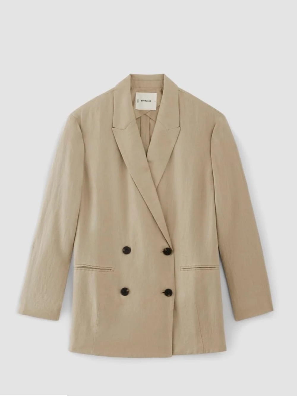 Everlane Double-Breasted Beige Blazer Jacket